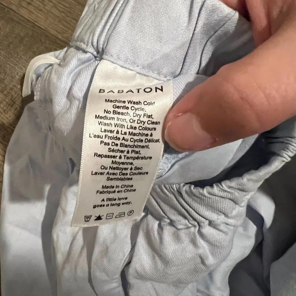Babaton small blue‎ linen blend pants